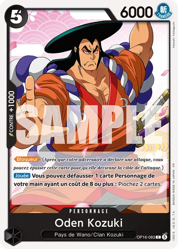 Carte One Piece Oden Kozuki OP16-083 V1 - L'Heure de la Bataille Décisive