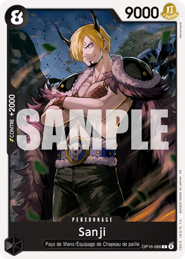 Carte One Piece Sanji OP16-086 V1 - L'Heure de la Bataille Décisive