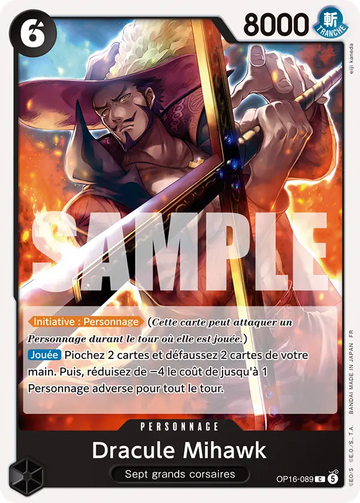 Carte One Piece Dracule Mihawk OP16-089 V1 - L'Heure de la Bataille Décisive