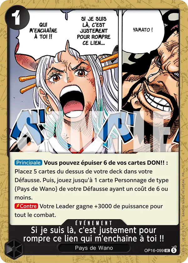 Carte One Piece OP16-099 Si je suis là, c'est justement pour rompre ce lien qui m'enchaîne à toi !! | LorenZone