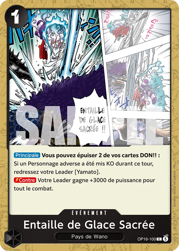 Carte One Piece OP16-100 Entaille de Glace Sacrée | LorenZone