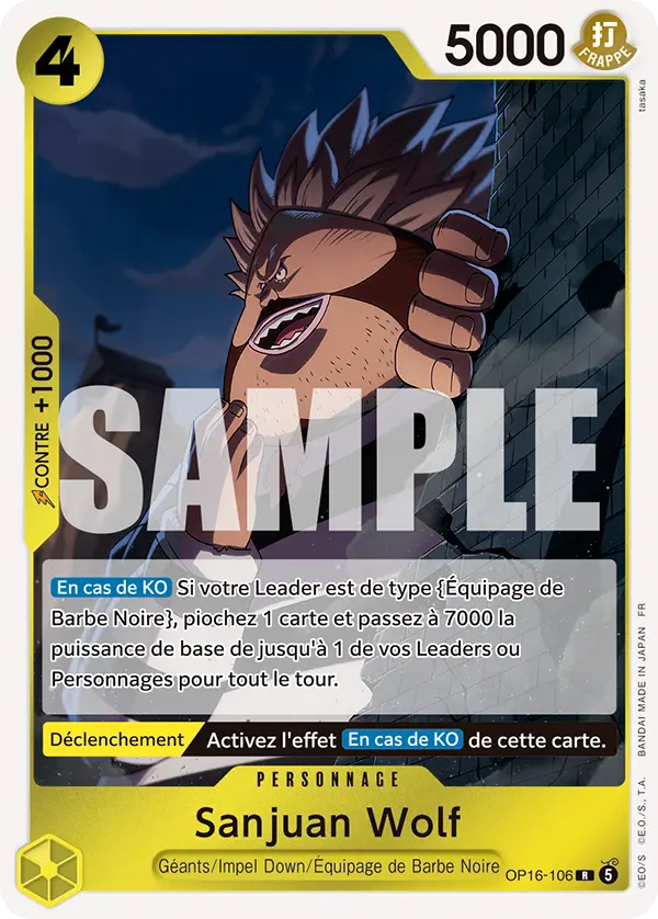 Carte One Piece OP16-106 Sanjuan Wolf | LorenZone