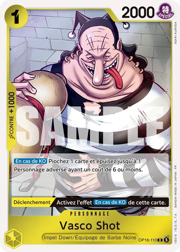 Carte One Piece Vasco Shot OP16-110 V1 - L'Heure de la Bataille Décisive