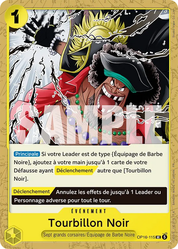 Carte One Piece Tourbillon Noir OP16-115 V1 - L'Heure de la Bataille Décisive