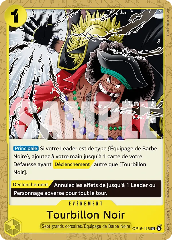 Carte One Piece OP16-115 Tourbillon Noir | LorenZone