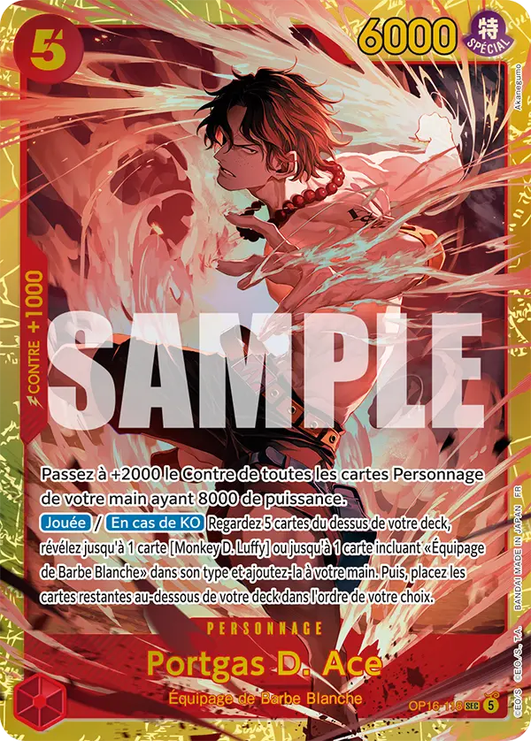 Carte One Piece OP16-118 Portgas D. Ace | LorenZone