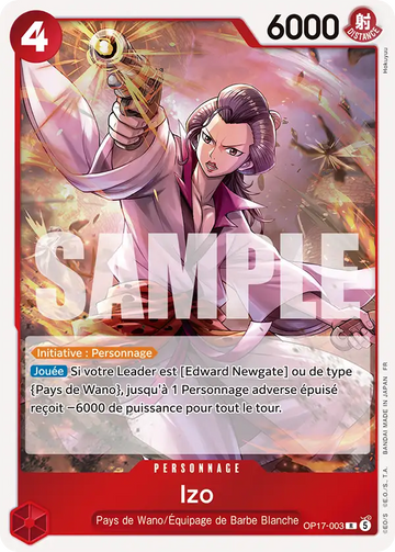 Carte One Piece Izo OP17-003 V1 - Les Guerriers les Plus Puissants au Monde