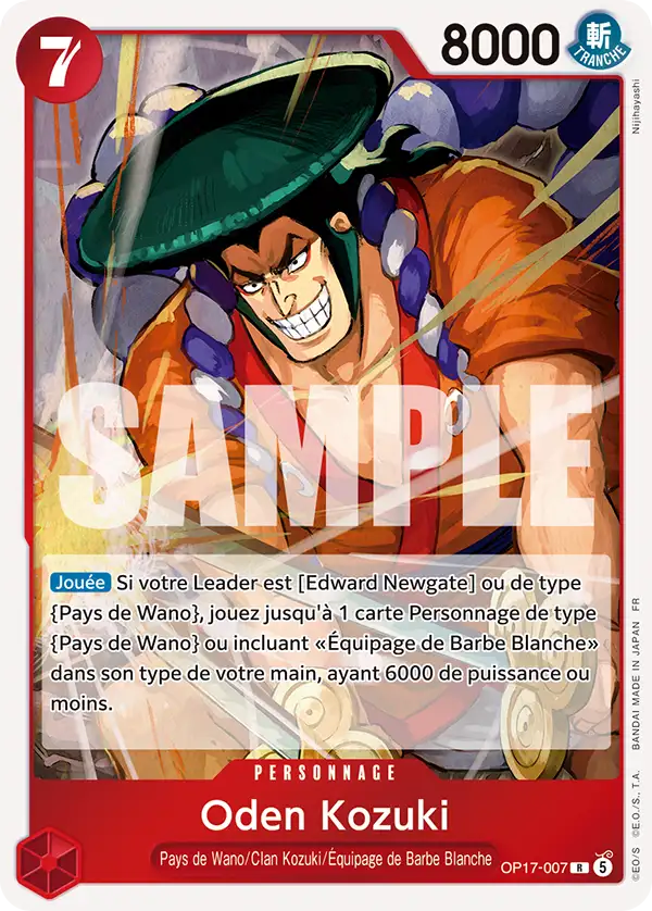 Carte One Piece OP17-007 Oden Kozuki | LorenZone