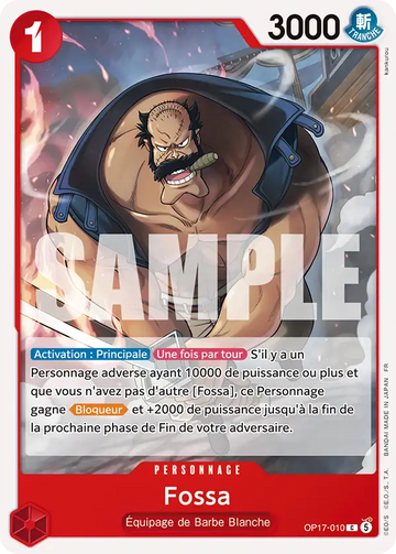 Carte One Piece Fossa OP17-010 V1 - Les Guerriers les Plus Puissants au Monde