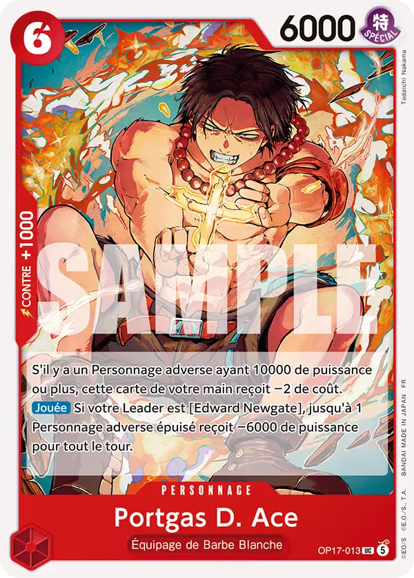 Carte One Piece OP17-013 Portgas D. Ace | LorenZone