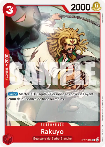 Carte One Piece Rakuyo OP17-016 V1 - Les Guerriers les Plus Puissants au Monde