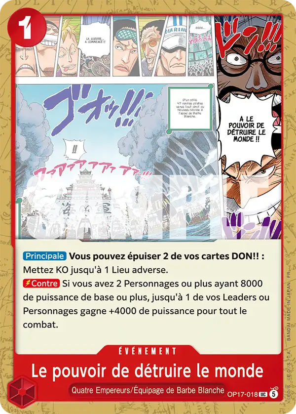 Carte One Piece OP17-018 Le pouvoir de détruire le monde | LorenZone