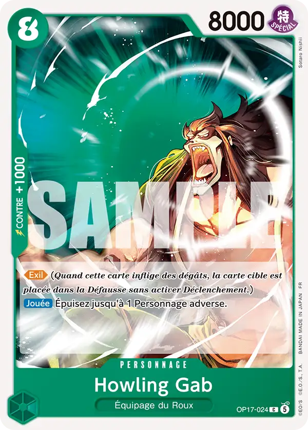 Carte One Piece OP17-024 Howling Gab | LorenZone