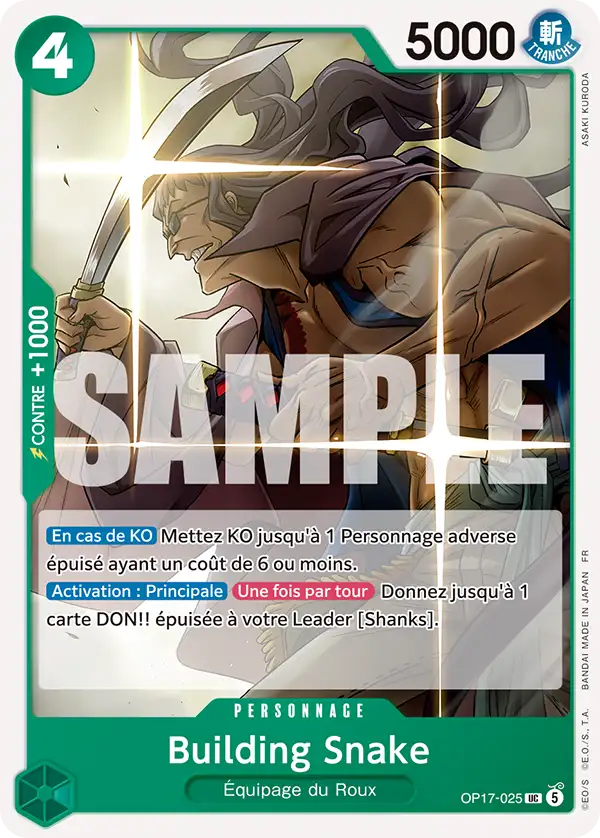 Carte One Piece OP17-025 Building Snake | LorenZone