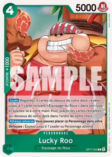Carte One Piece Lucky Roo OP17-033 V1 - Les Guerriers les Plus Puissants au Monde