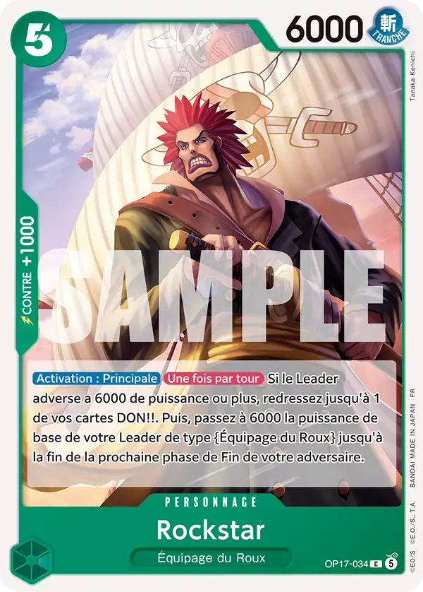 Carte One Piece OP17-034 Rockstar | LorenZone