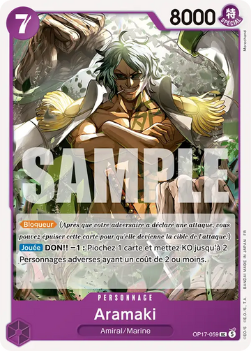Carte One Piece Aramaki OP17-059 V1 - Les Guerriers les Plus Puissants au Monde