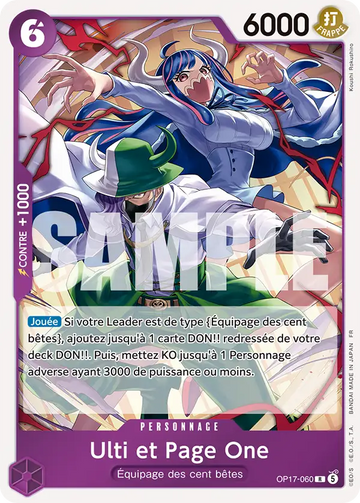 Carte One Piece Ulti et Page One OP17-060 V1 - Les Guerriers les Plus Puissants au Monde