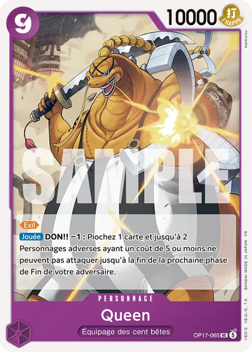 Carte One Piece Queen OP17-065 V1 - Les Guerriers les Plus Puissants au Monde