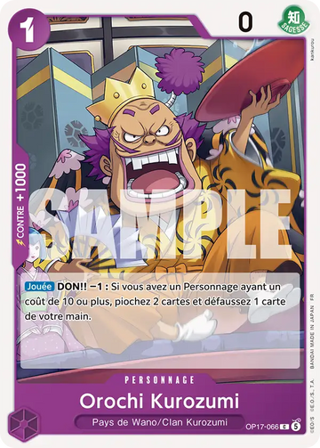 Carte One Piece Orochi Kurozumi OP17-066 V1 - Les Guerriers les Plus Puissants au Monde