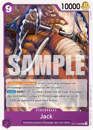 Carte One Piece Jack OP17-069 V1 - Les Guerriers les Plus Puissants au Monde