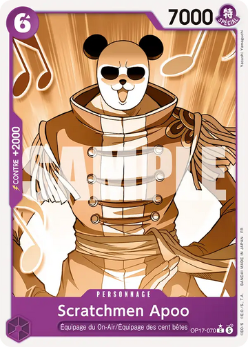 Carte One Piece Scratchmen Apoo OP17-070 V2 - Les Guerriers les Plus Puissants au Monde
