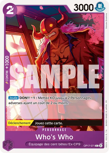 Carte One Piece Who's Who OP17-071 V1 - Les Guerriers les Plus Puissants au Monde