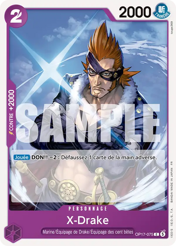 Carte One Piece X-Drake OP17-075 V1 - Les Guerriers les Plus Puissants au Monde
