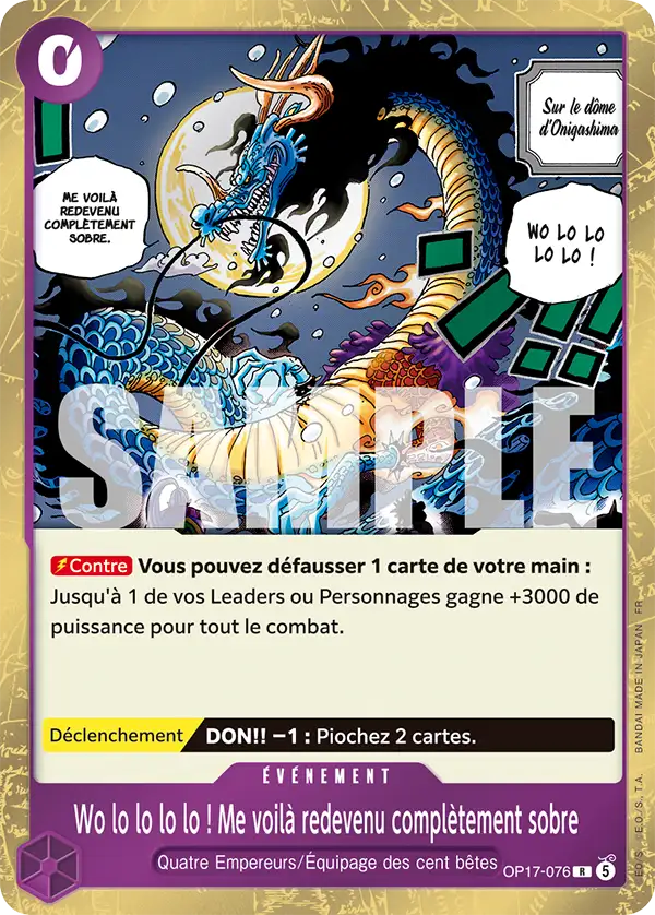 Carte One Piece OP17-076 Wo lo lo lo lo ! Me voilà redevenu complètement sobre | LorenZone