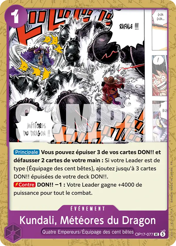 Carte One Piece OP17-077 Kundali, Météores du Dragon (Tournoi 4e anniversaire) | LorenZone