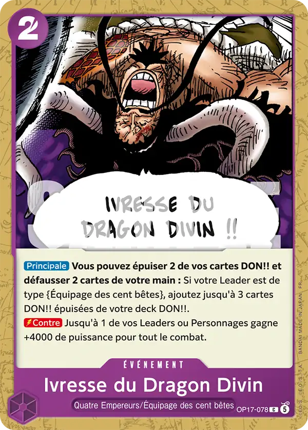 Carte One Piece OP17-078 Ivresse du Dragon Divin | LorenZone