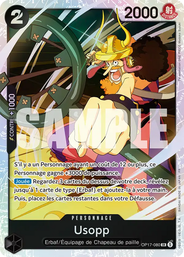 Carte One Piece Usopp OP17-080 V1 - Les Guerriers les Plus Puissants au Monde