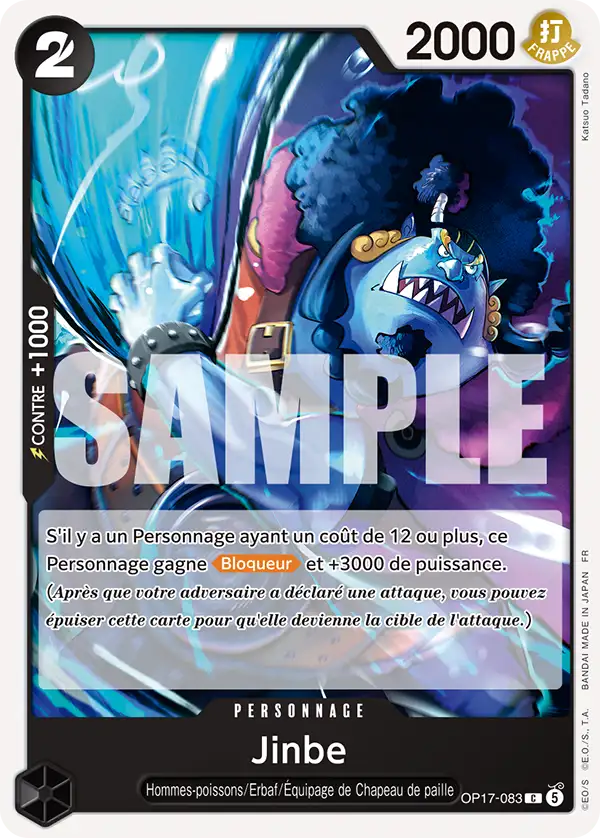 Carte One Piece OP17-083 Jinbe (Tournoi 4e anniversaire) | LorenZone