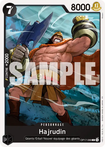 Carte One Piece Hajrudin OP17-088 V1 - Les Guerriers les Plus Puissants au Monde