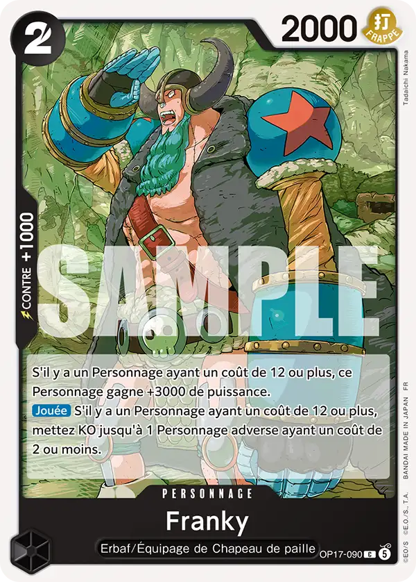 Carte One Piece OP17-090 Franky (Tournoi 4e anniversaire) | LorenZone