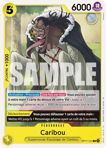 Carte One Piece Caribou OP17-101 V1 - Les Guerriers les Plus Puissants au Monde