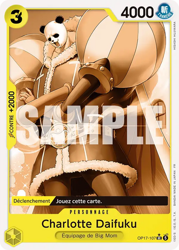 Carte One Piece Charlotte Daifuku OP17-107 V2 - Les Guerriers les Plus Puissants au Monde