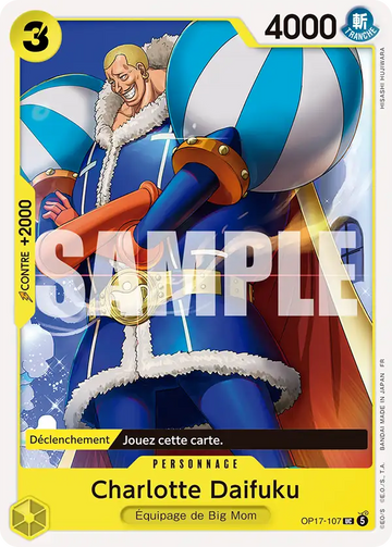Carte One Piece Charlotte Daifuku OP17-107 V1 - Les Guerriers les Plus Puissants au Monde