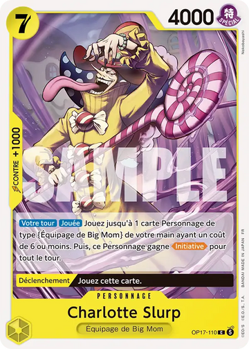 Carte One Piece Charlotte Slurp OP17-110 V1 - Les Guerriers les Plus Puissants au Monde