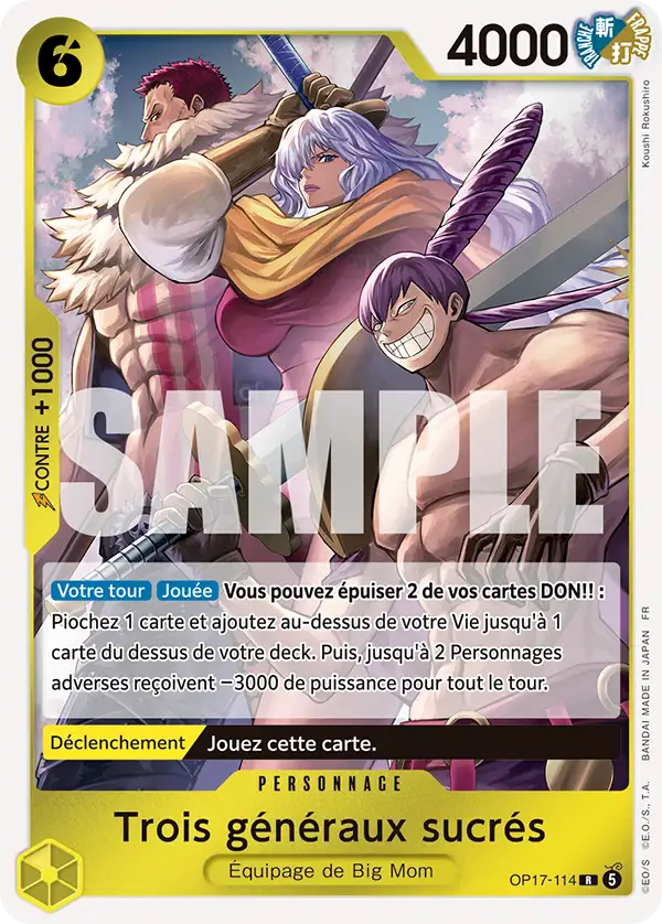 Carte One Piece OP17-114 Trois généraux sucrés | LorenZone