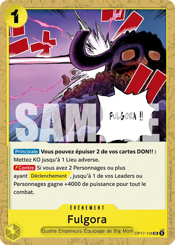 Carte One Piece Fulgora OP17-116 V1 - Les Guerriers les Plus Puissants au Monde