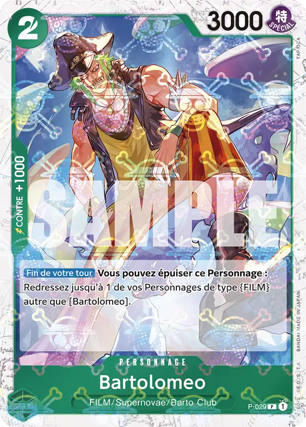 Carte One Piece P-029 Bartolomeo V2 | LorenZone