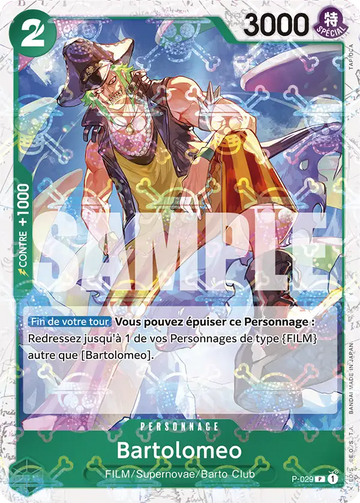 Carte One Piece Bartolomeo P-029 V2 - The Best