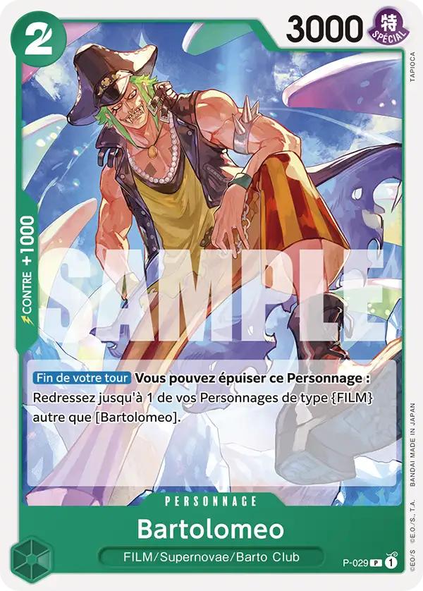 Carte One Piece P-029 Bartolomeo V1 | LorenZone