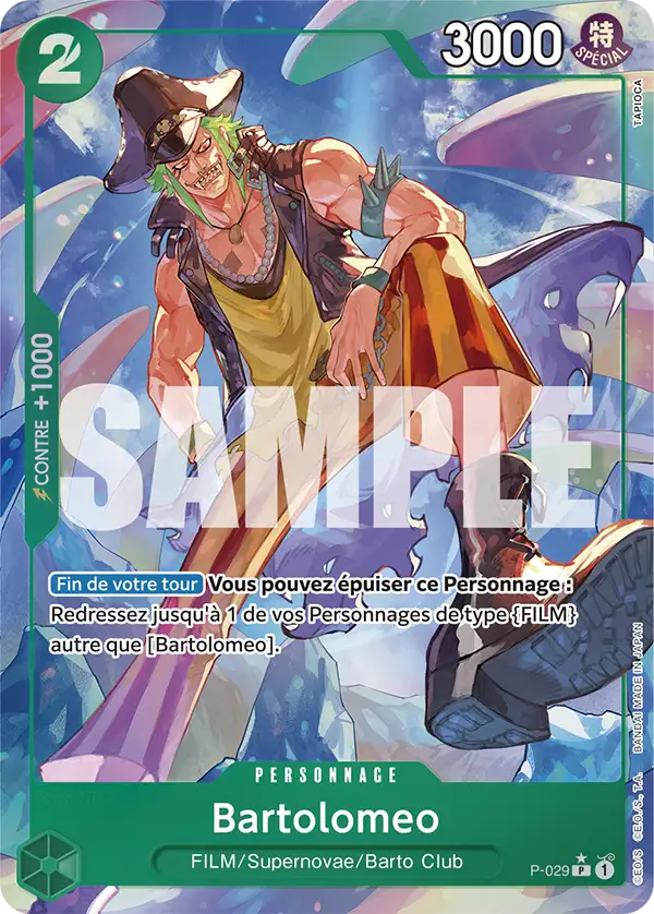 Carte One Piece P-029 Bartolomeo V3 | LorenZone
