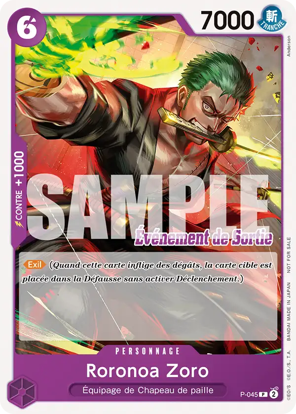 Carte One Piece P-045 Roronoa Zoro V2 | LorenZone