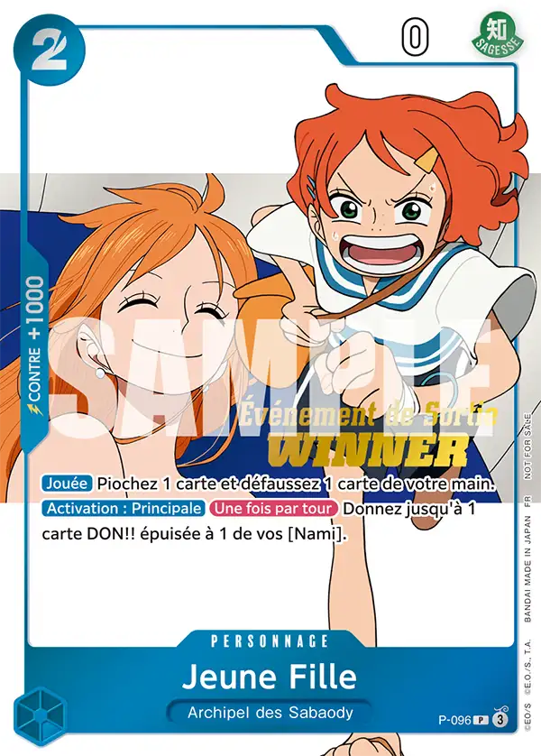 Carte One Piece P-096 Jeune Fille V2 | LorenZone