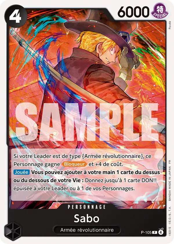Carte One Piece P-105 Sabo | LorenZone