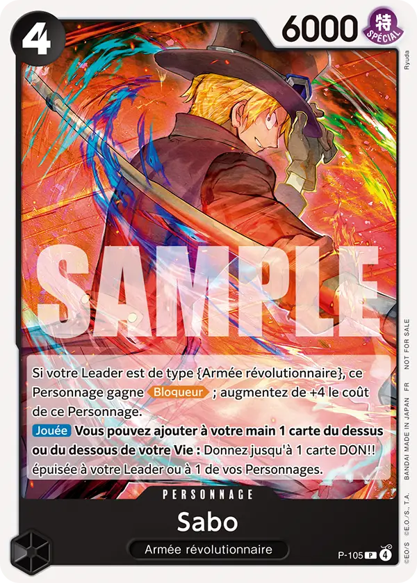 Carte One Piece P-105 Sabo V1 | LorenZone