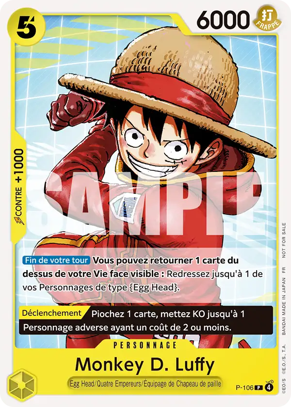 Carte One Piece P-106 Monkey D. Luffy V2 | LorenZone